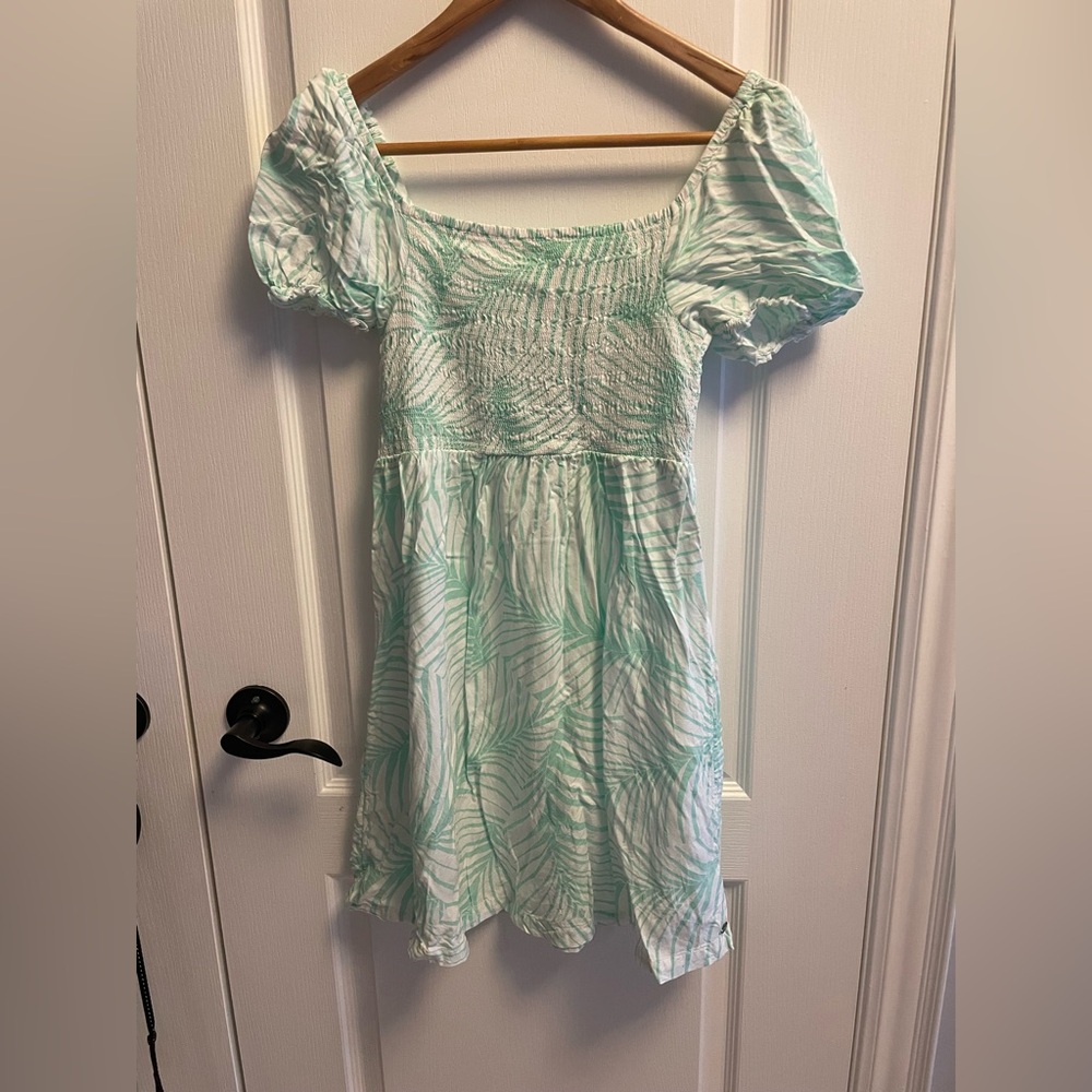 Roxy Green Leaf Print Dress